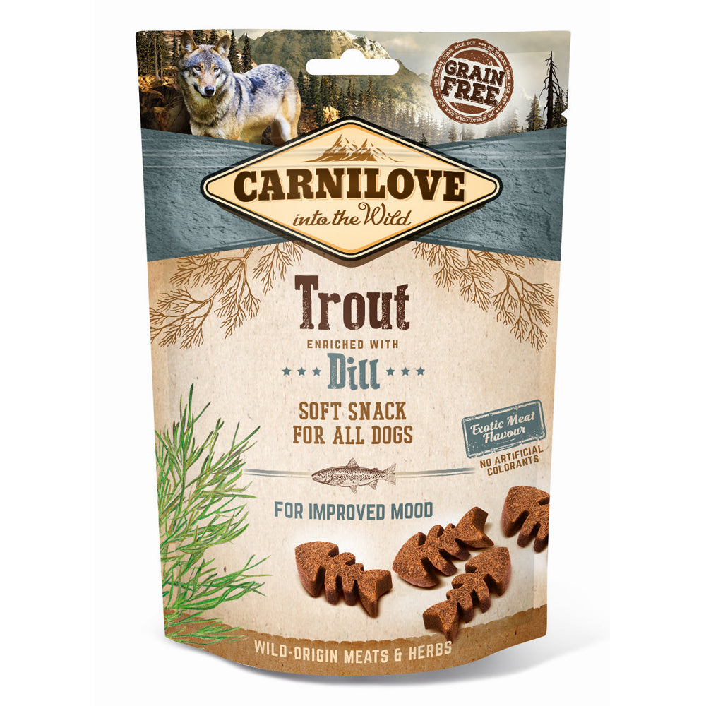 Carnilove taimen & tilli puolikostea koiran herkku